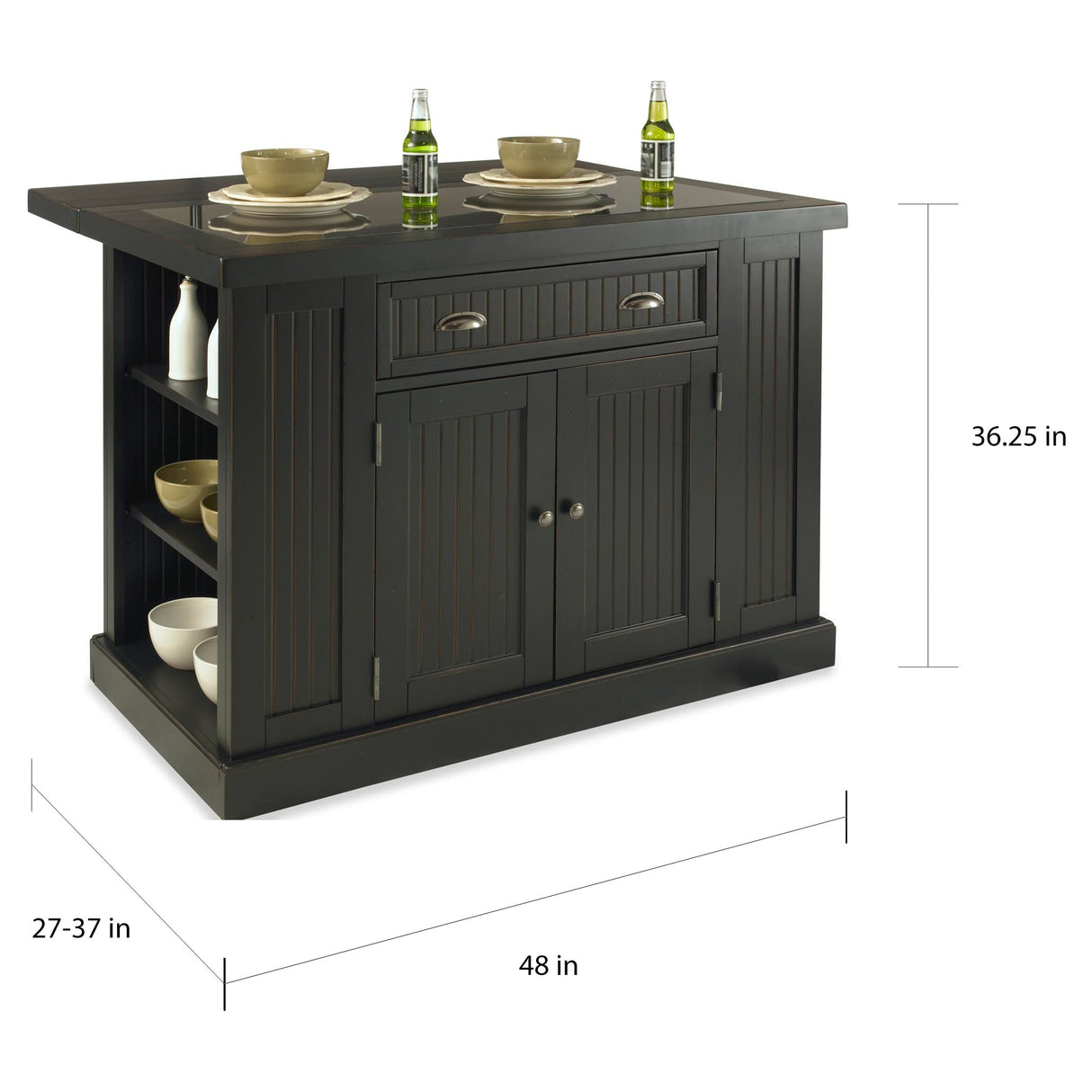 The Gray Barn Firebranch 3-pc. Distressed Black Kitchen Island Set