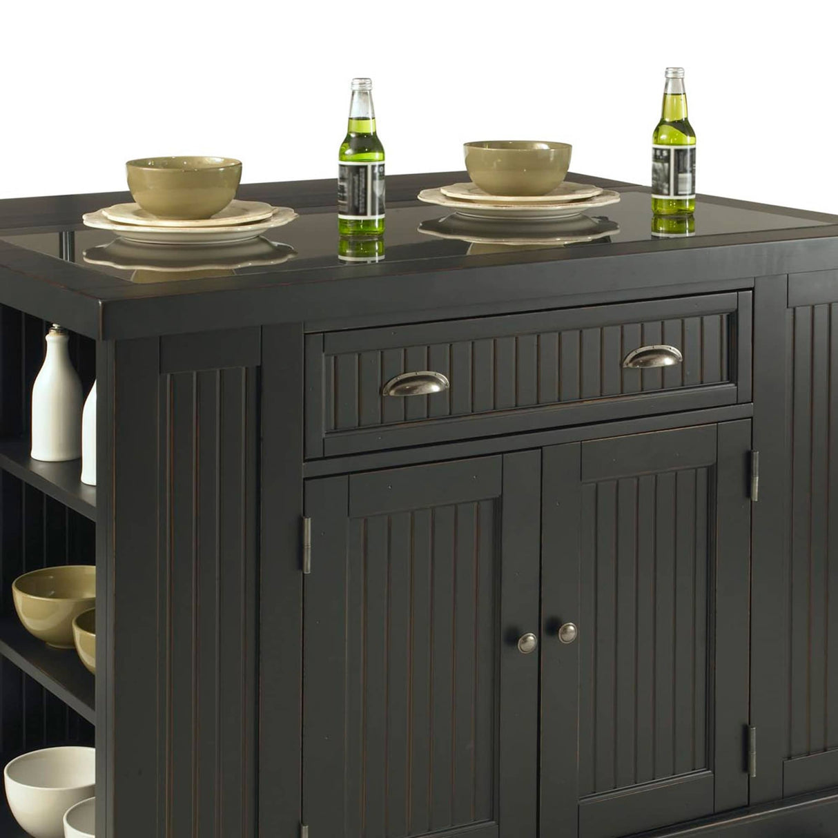 The Gray Barn Firebranch 3-pc. Distressed Black Kitchen Island Set