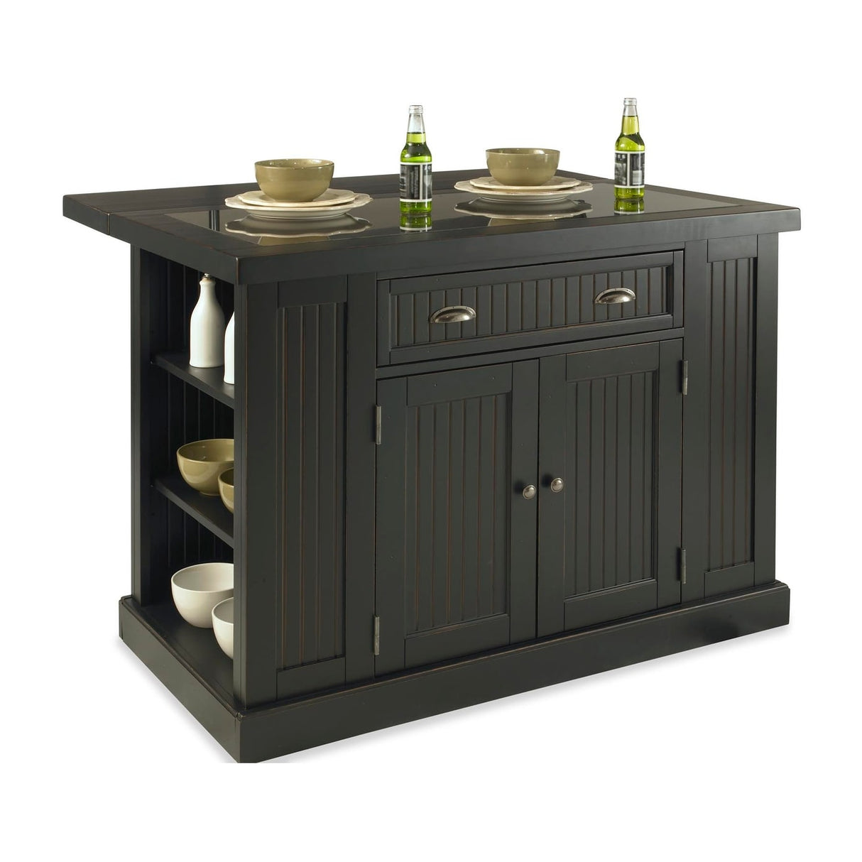 The Gray Barn Firebranch 3-pc. Distressed Black Kitchen Island Set
