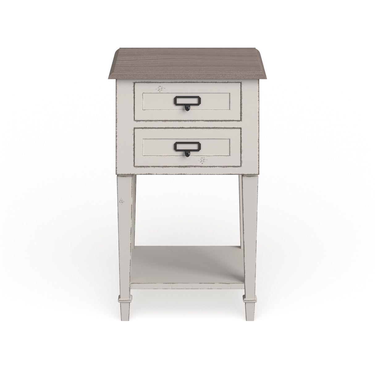 The Gray Barn Heart and Soil Weathered Oak and White Wash Distressed Finish Wood Nightstand