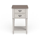 The Gray Barn Heart and Soil Weathered Oak and White Wash Distressed Finish Wood Nightstand