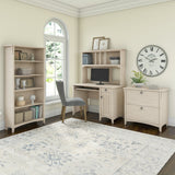 Mission Desk with Hutch, Lateral File Cabinet and 5-shelf Bookcase - 47.17"L x 23.19"W x 62.95"H - 47.17"L x 23.19"W x 62.95"H