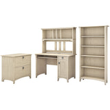 Mission Desk with Hutch, Lateral File Cabinet and 5-shelf Bookcase - 47.17"L x 23.19"W x 62.95"H - 47.17"L x 23.19"W x 62.95"H