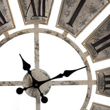 The Gray Barn Round Wall Clock with Roman Numerals on-light Weathered Face