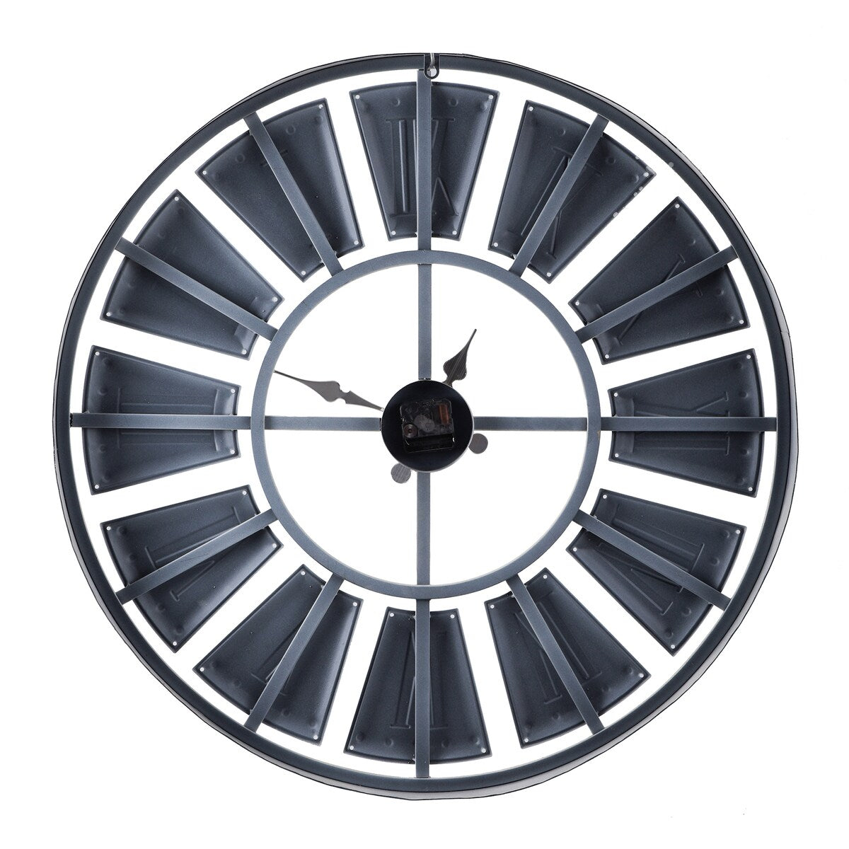The Gray Barn Round Wall Clock with Roman Numerals on-light Weathered Face