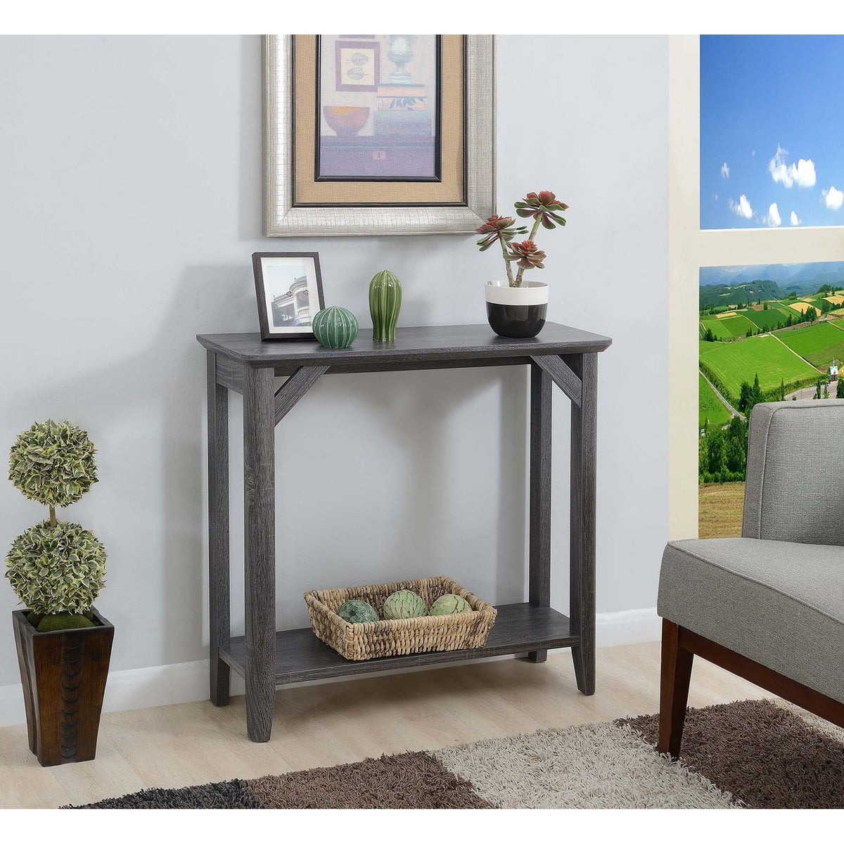Convenience Concepts Winston Entryway Hall Table with Shelf