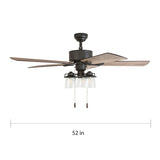 The Gray Barn Wildroot Farmhouse 52-inch Aged Bronze LED Ceiling Fan