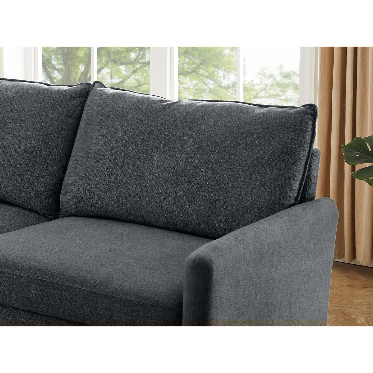The Jasper II Modern Poly Fabric Sofa by Coosy Home
