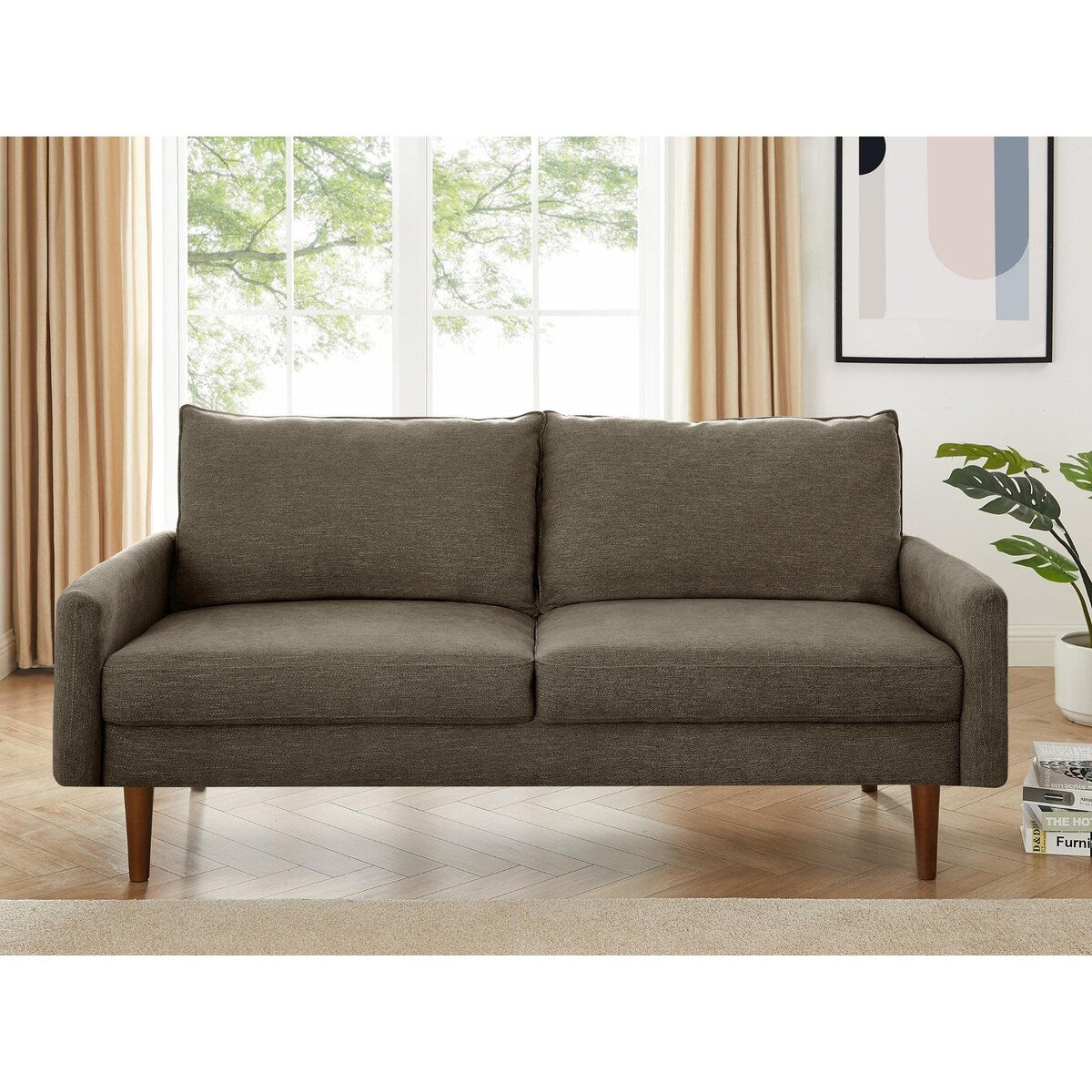 The Jasper II Modern Poly Fabric Sofa by Coosy Home