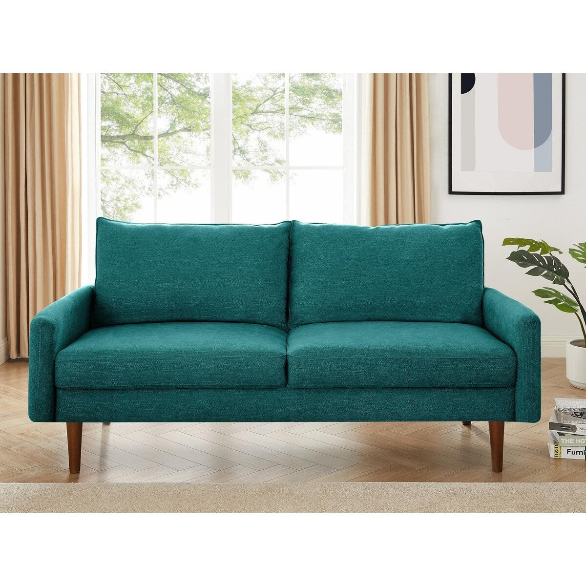 The Jasper II Modern Poly Fabric Sofa by Coosy Home