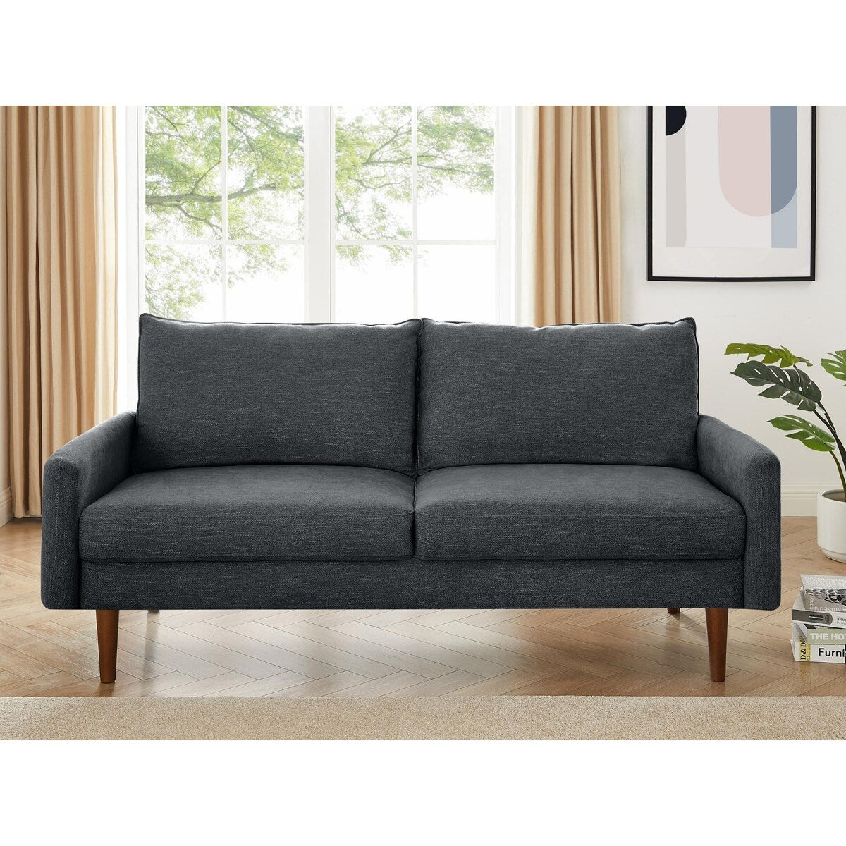 The Jasper II Modern Poly Fabric Sofa by Coosy Home