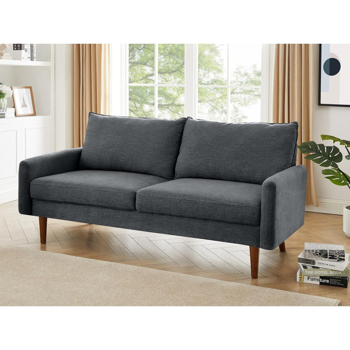 The Jasper II Modern Poly Fabric Sofa by Coosy Home