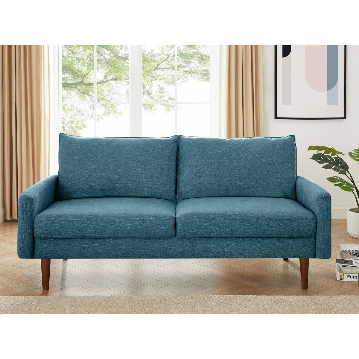 The Jasper II Modern Poly Fabric Sofa by Coosy Home