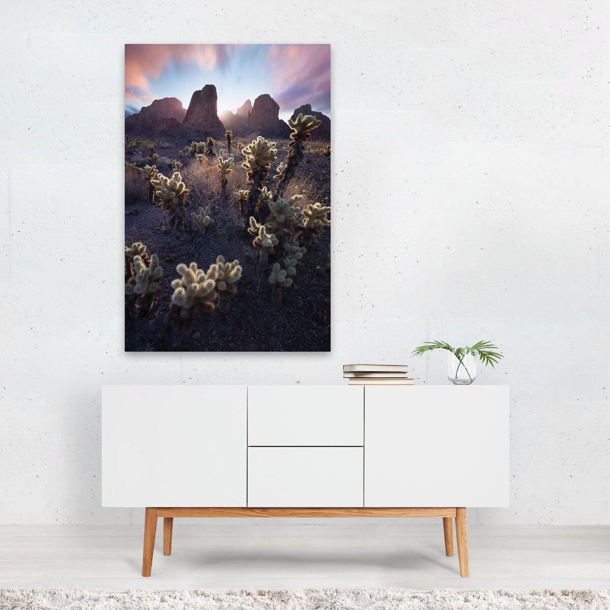 The King Photography Cactus Calico Cat Desert Nature Art Print/Poster
