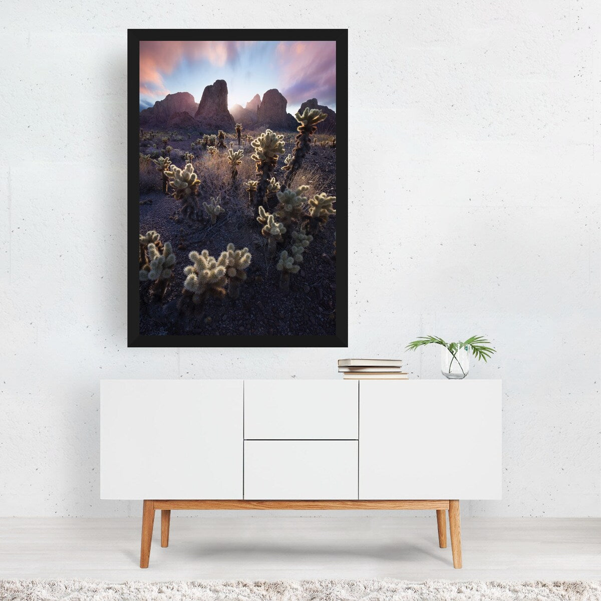 The King Photography Cactus Calico Cat Desert Nature Art Print/Poster