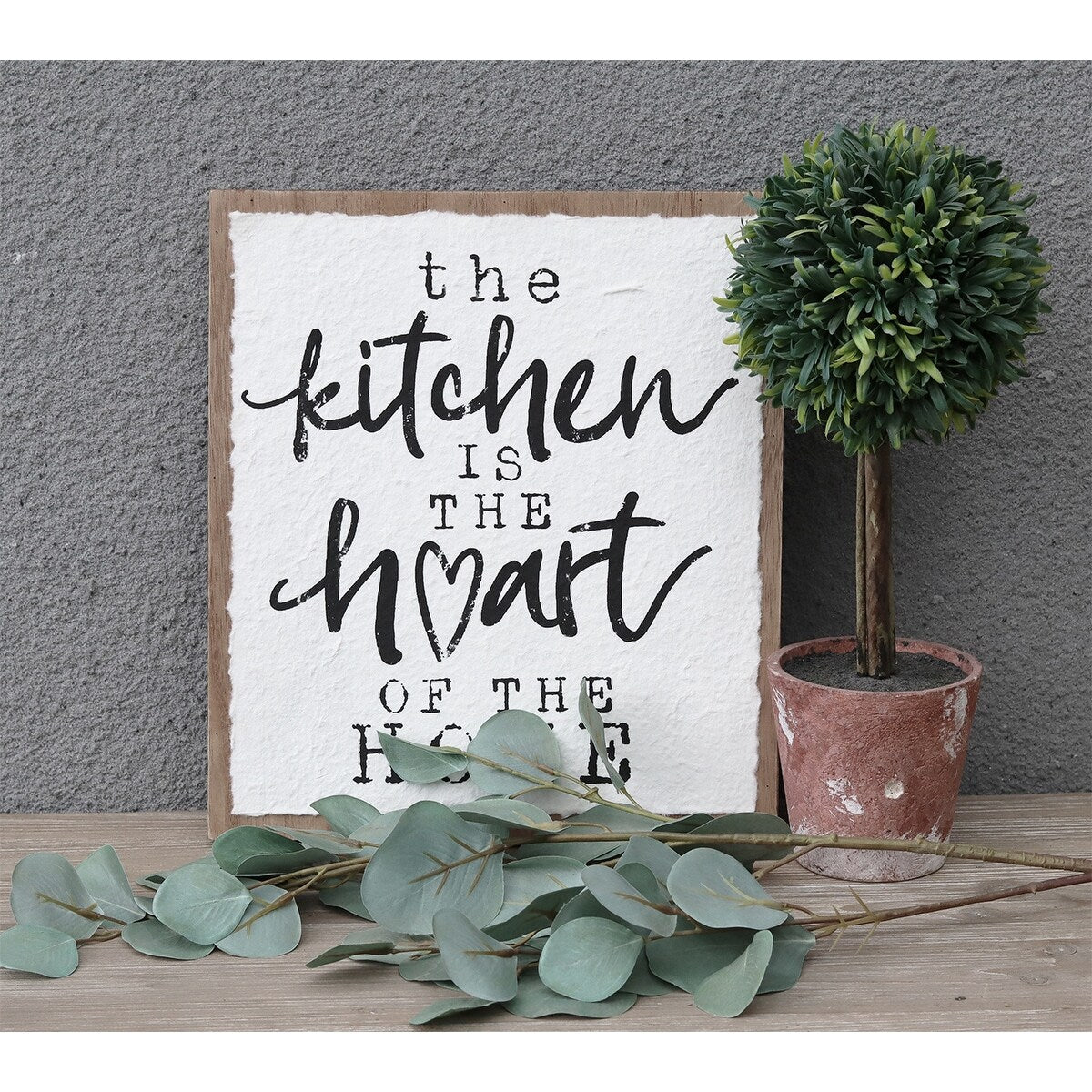 The Kitchen is The Heart of The Home Rustic Wood Wall Sign