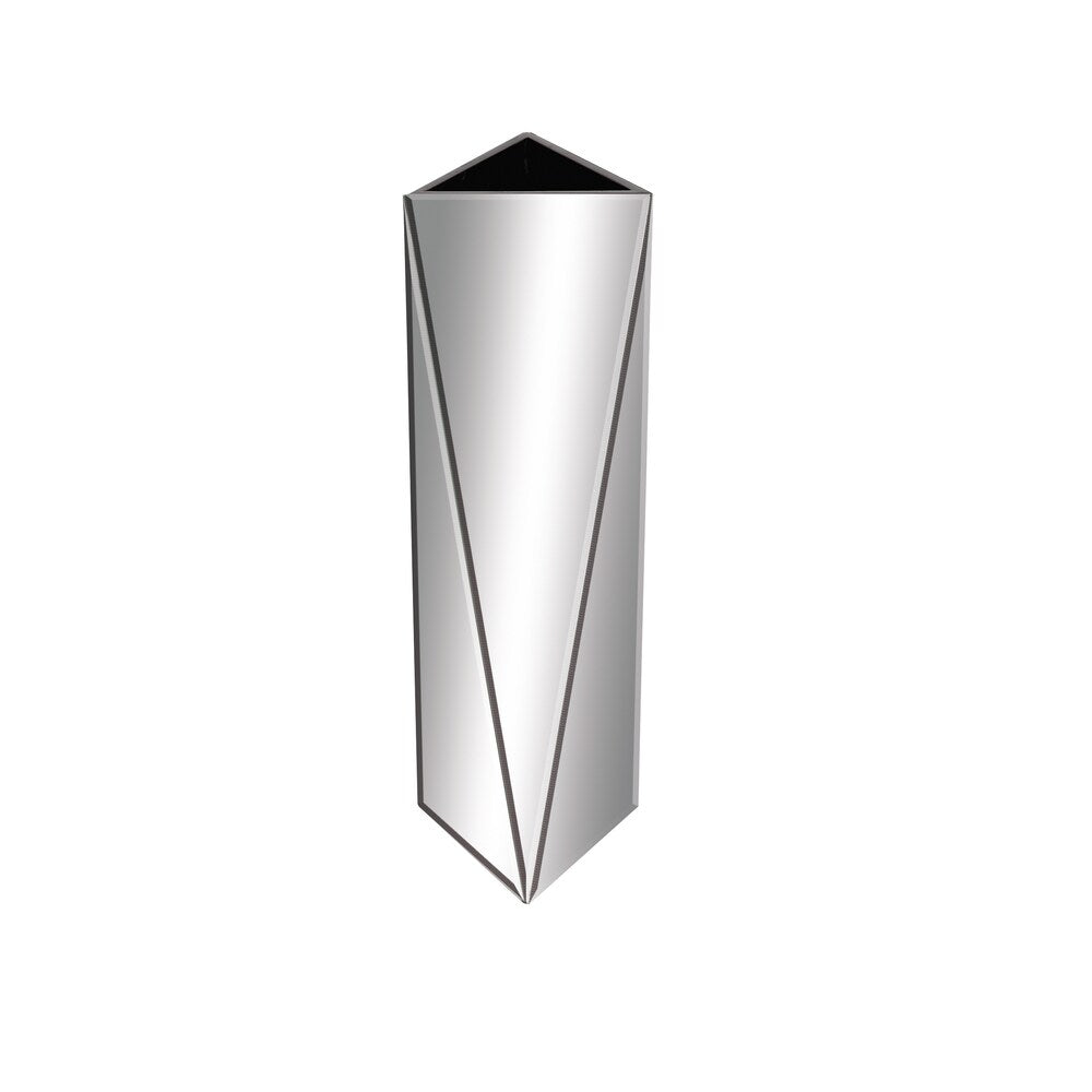 Silver Glass and Wood Mirror Vase
