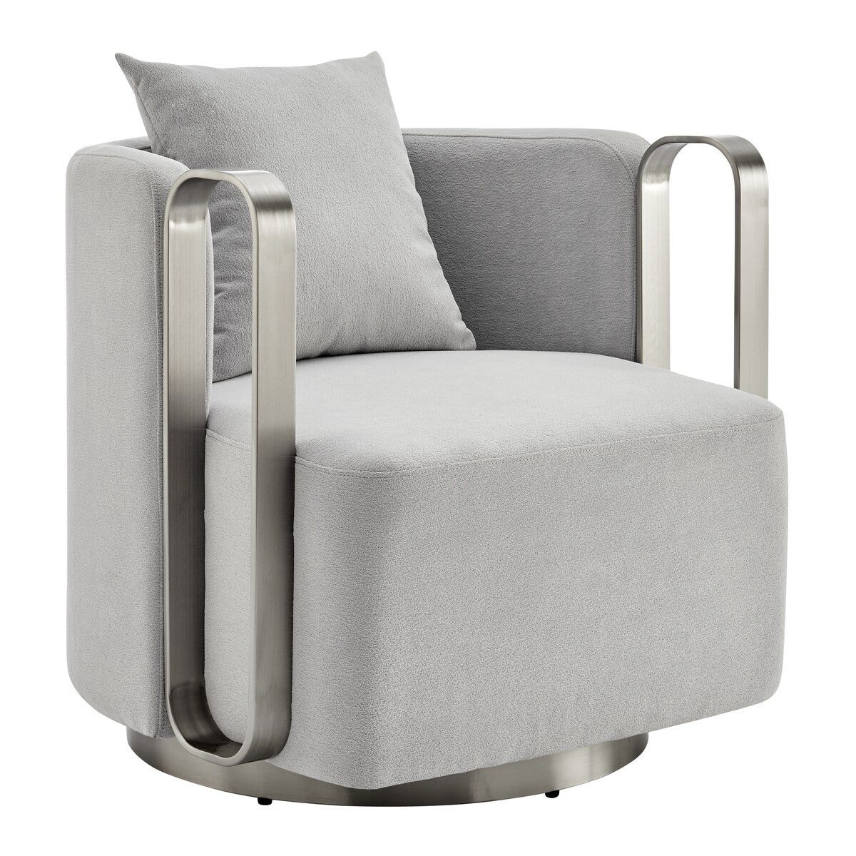 The Marvel Contemporary Gray and Silver Accent Chair