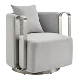 The Marvel Contemporary Gray and Silver Accent Chair