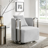 The Marvel Contemporary Gray and Silver Accent Chair