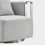 The Marvel Contemporary Gray and Silver Accent Chair