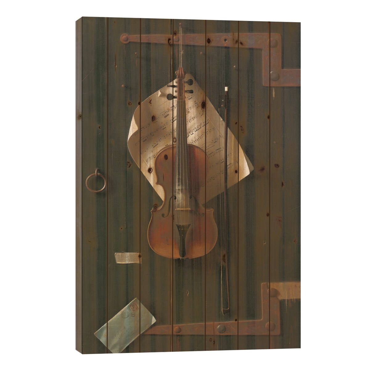 The Old Violin Print On Wood by William Michael Harnett - Multi-Color