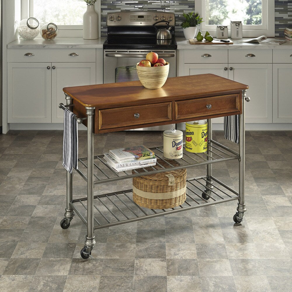 Copper Grove Woodridge Caramel Kitchen Cart