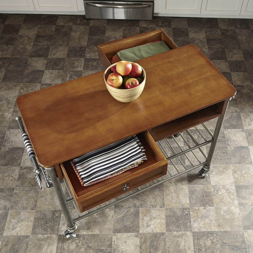 Copper Grove Woodridge Caramel Kitchen Cart