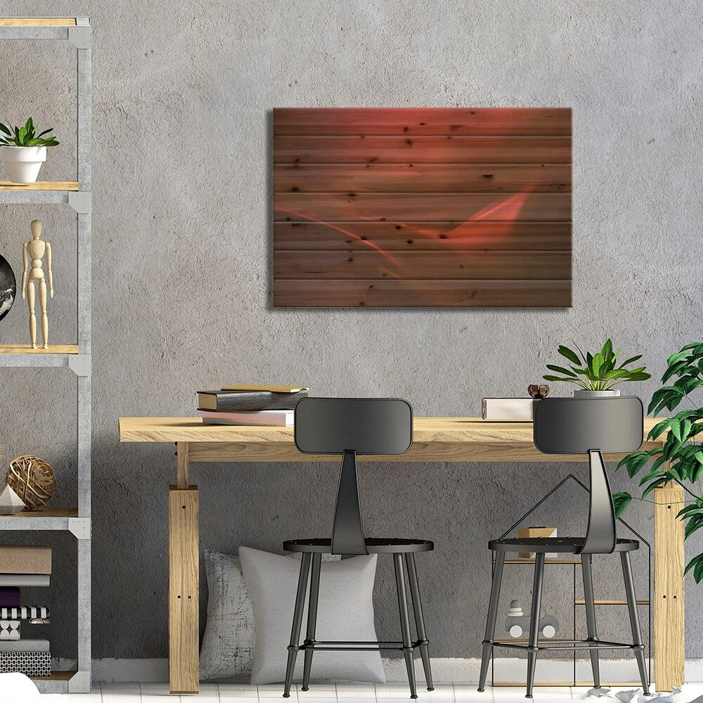 The Red Valley Print On Wood by Heidi Westum - Multi-Color
