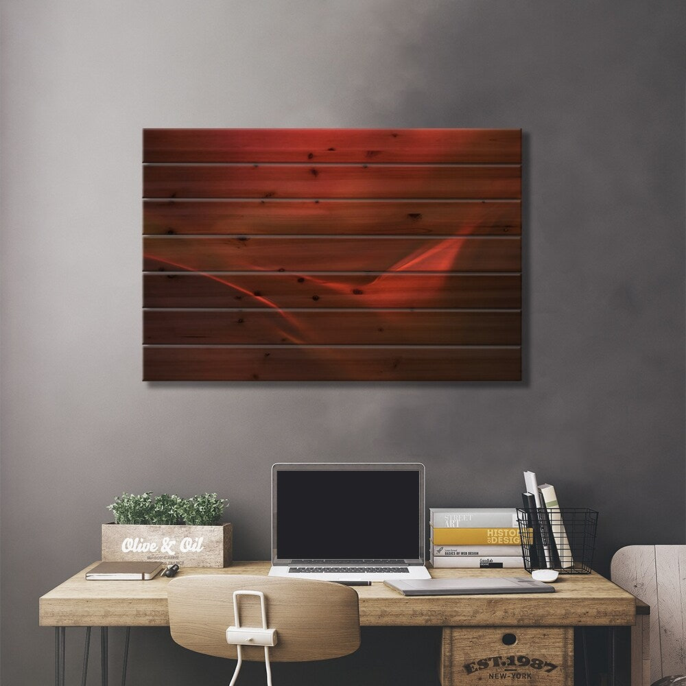 The Red Valley Print On Wood by Heidi Westum - Multi-Color