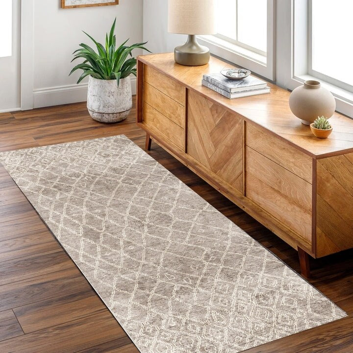 The Rug Collective Nordic Nahla Beige Rug Machine Washable Area Rug