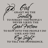 The Serenity Prayer God Grant Vinyl Wall Decal Wall Art 23" x 23"