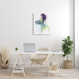 Stupell Dripping Watercolor Mermaid with Her Back Turned Canvas Wall Art, 16 x 20, Proudly Made in USA - Multi-Color