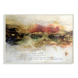 The Stupell Home Decor Rust and Gold Smeared Abstract Over Words Collage Wall Plaque Art, 10 x 15, Proudly Made in USA
