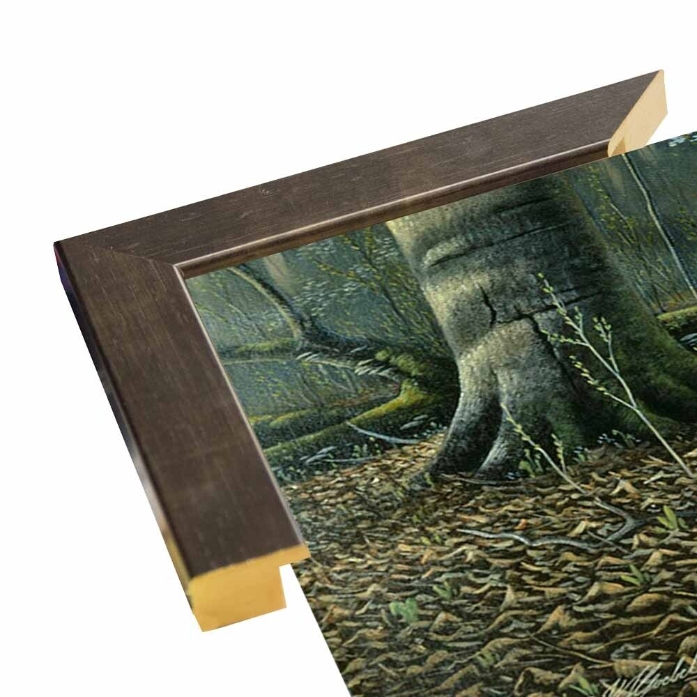 The Suitor - Wild Turkeys-WILGOE7327 Framed Print 18.75"x40.25" by Wilhelm Goebel