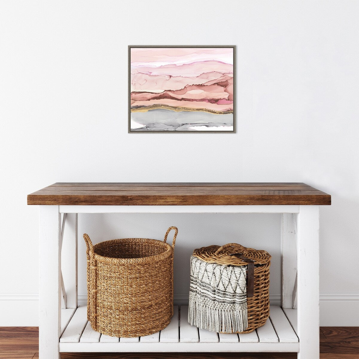 The Vineyard I Blush by Chris Paschke Framed Canvas Wall Art Print - Sylvie Greywash