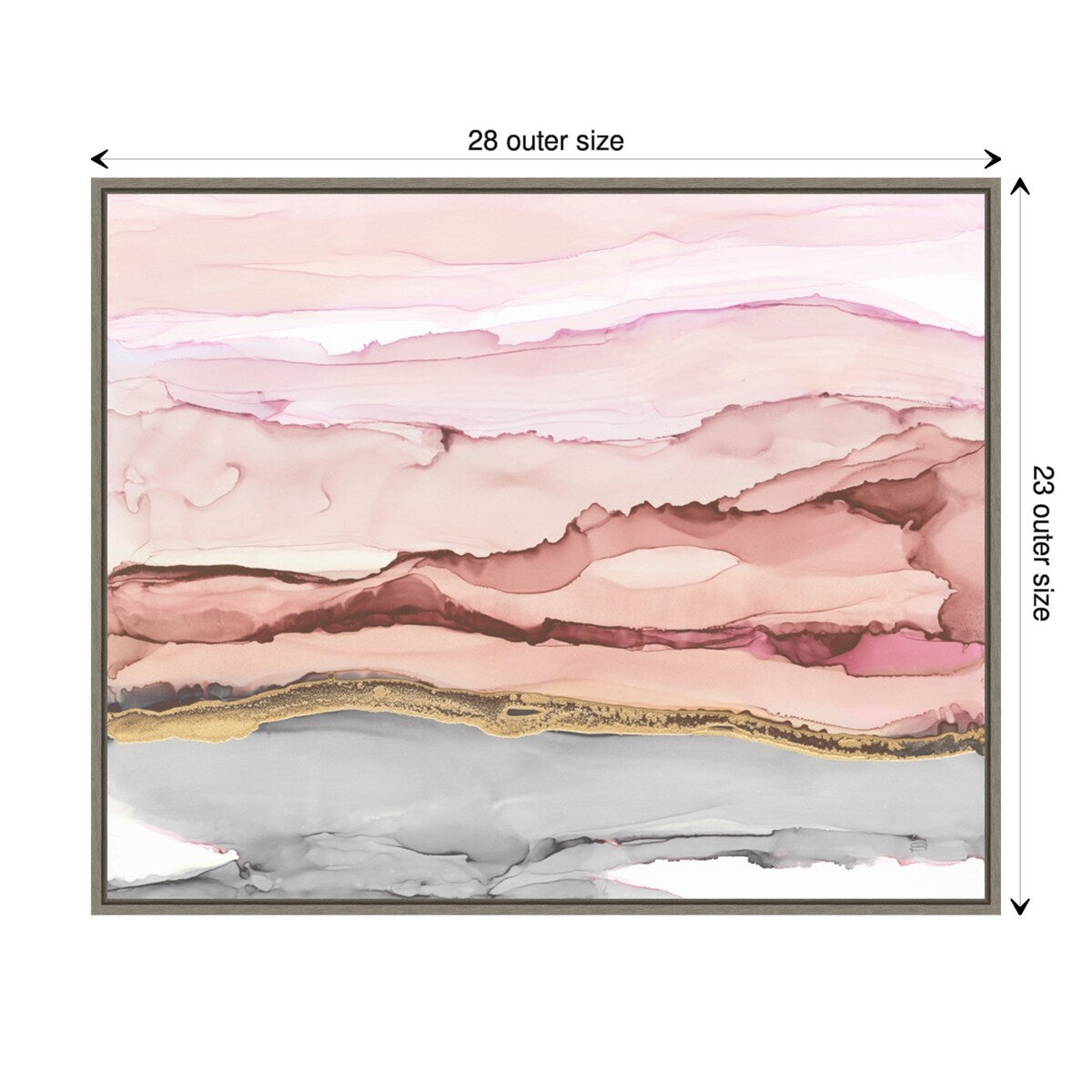 The Vineyard I Blush by Chris Paschke Framed Canvas Wall Art Print - Sylvie Greywash