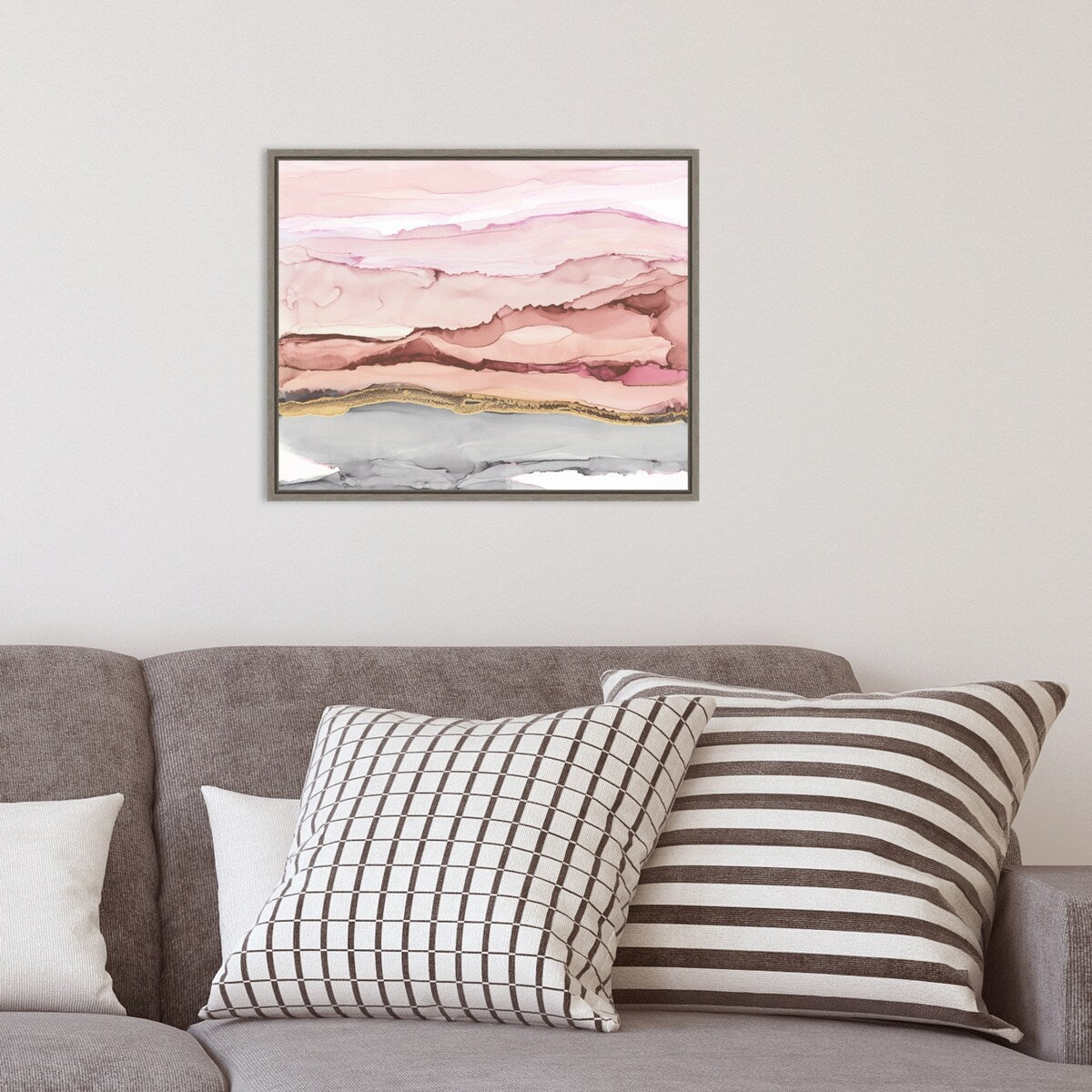The Vineyard I Blush by Chris Paschke Framed Canvas Wall Art Print - Sylvie Greywash
