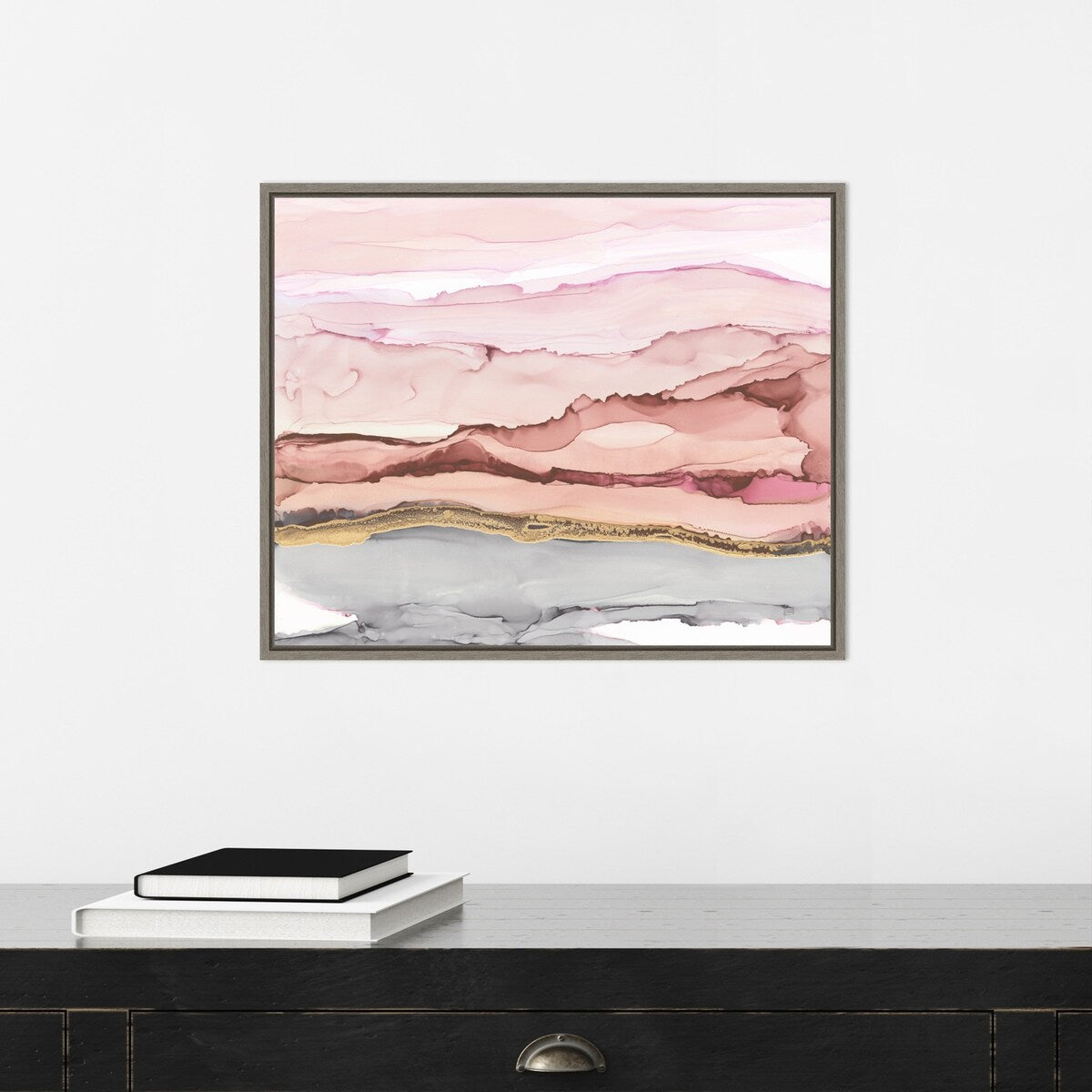 The Vineyard I Blush by Chris Paschke Framed Canvas Wall Art Print - Sylvie Greywash