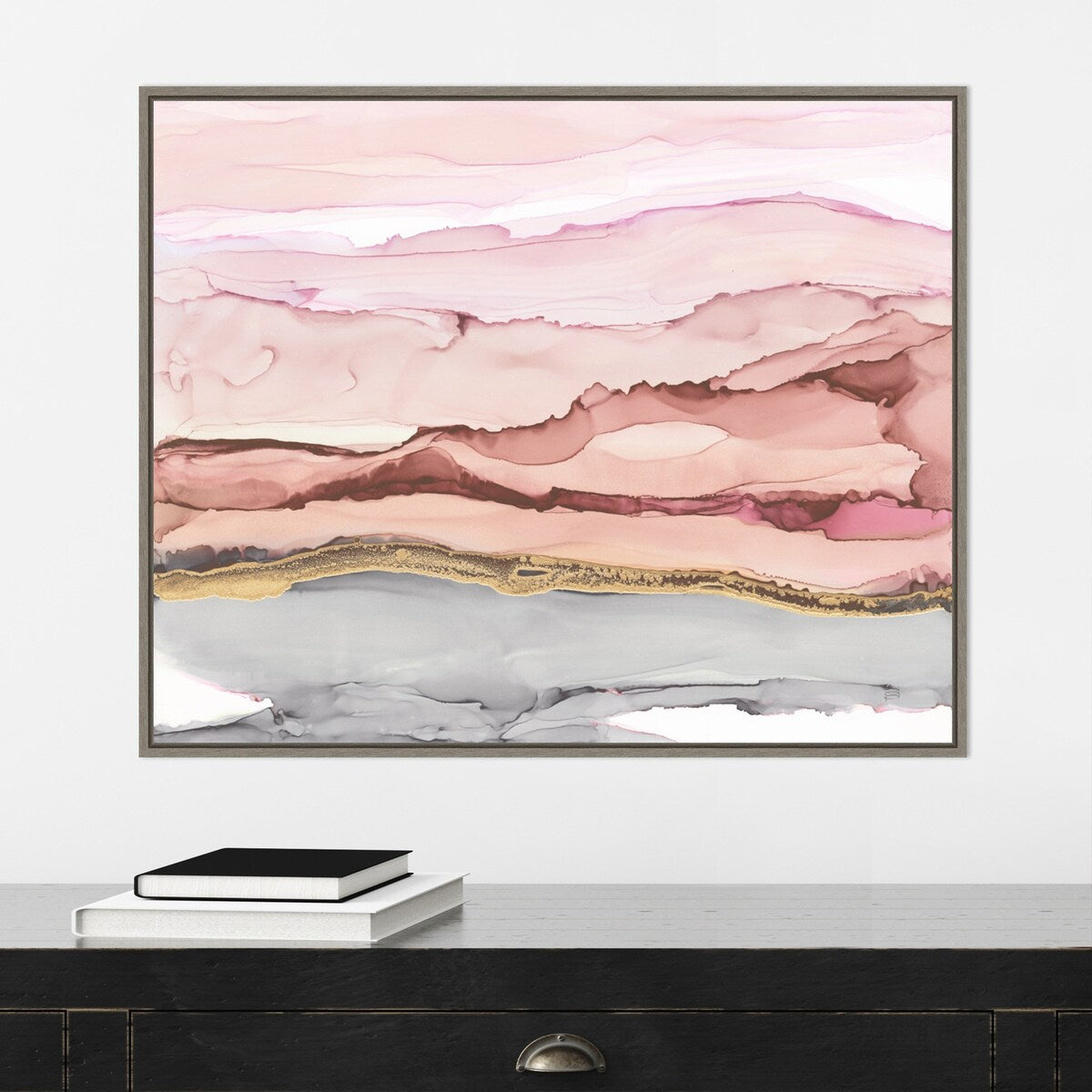 The Vineyard I Blush by Chris Paschke Framed Canvas Wall Art Print - Sylvie Greywash