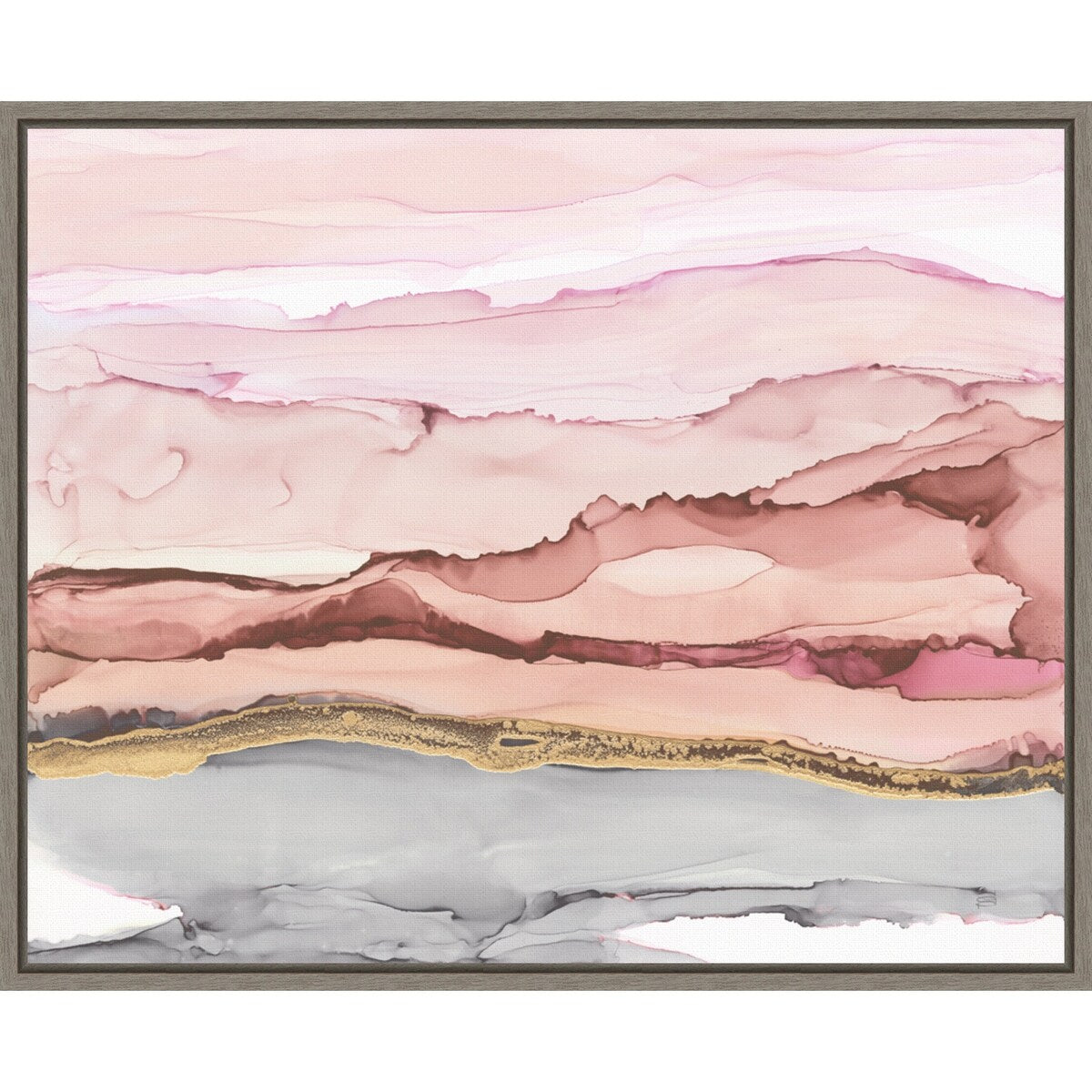 The Vineyard I Blush by Chris Paschke Framed Canvas Wall Art Print - Sylvie Greywash