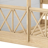 Themes and Rooms Daybed Montessorian Woody Twin with roof and Guardrails