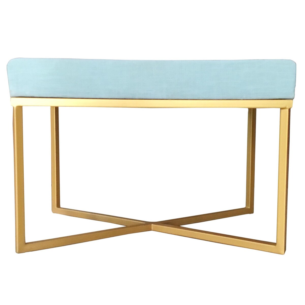 Theo Tufted Metallic Sled-style X-cross Ottoman