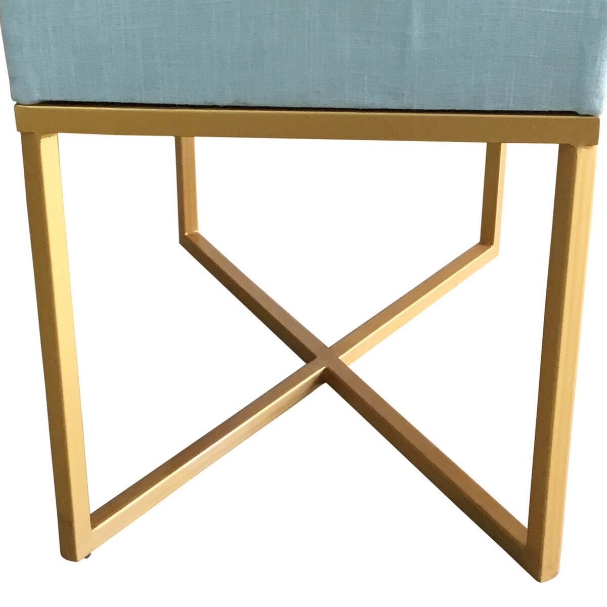 Theo Tufted Metallic Sled-style X-cross Ottoman