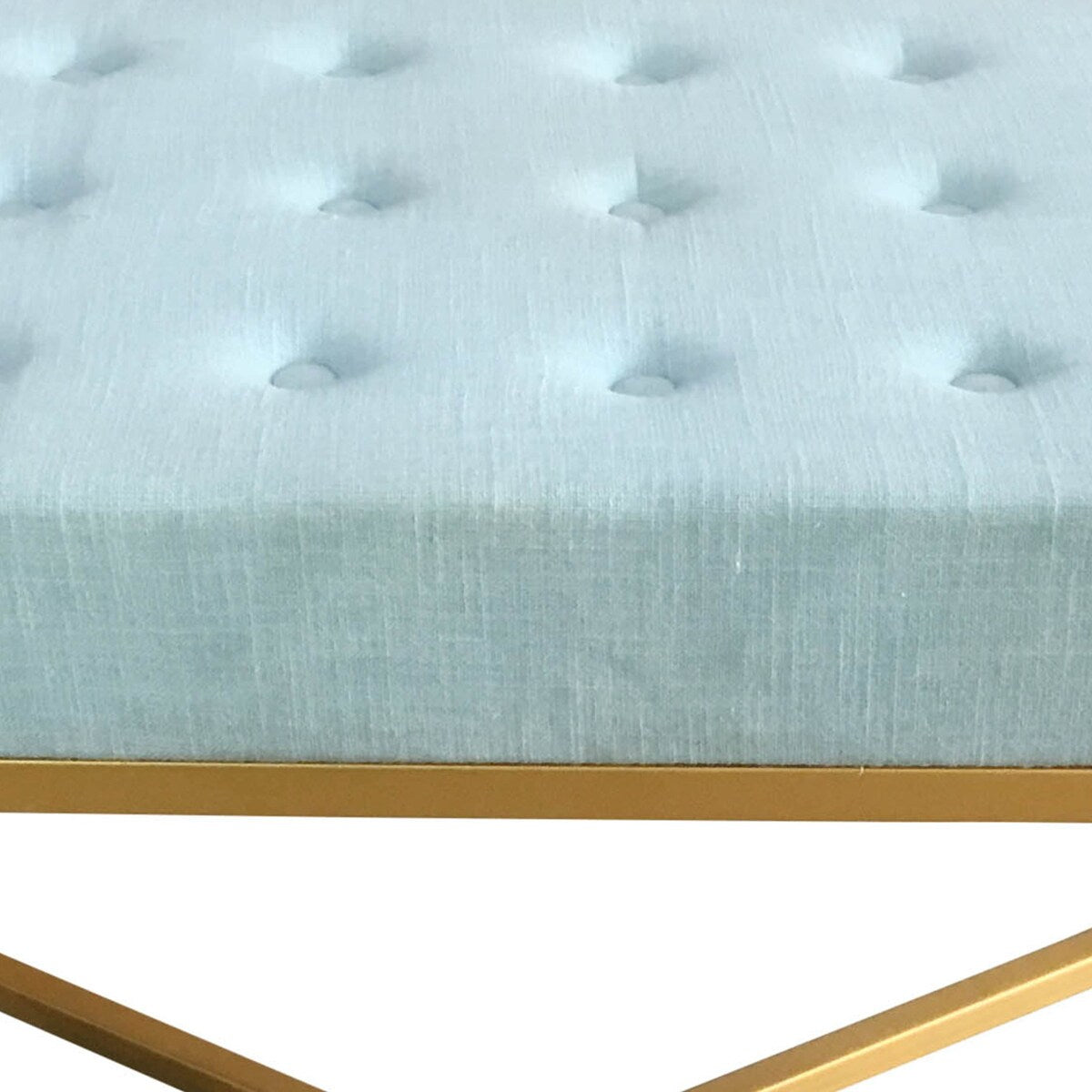 Theo Tufted Metallic Sled-style X-cross Ottoman