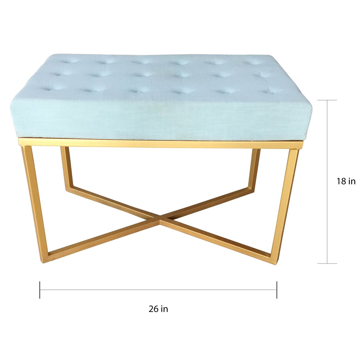 Theo Tufted Metallic Sled-style X-cross Ottoman
