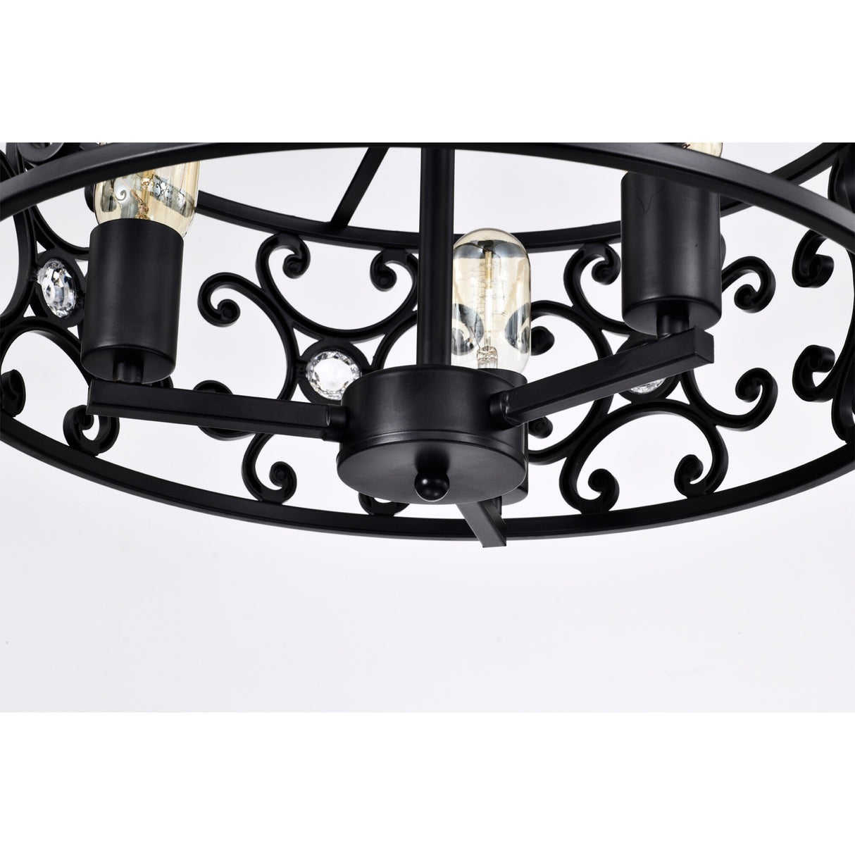 Theofy 18 Inch Glam-Modern Drum Shade Semi Flush Mount 3-Light