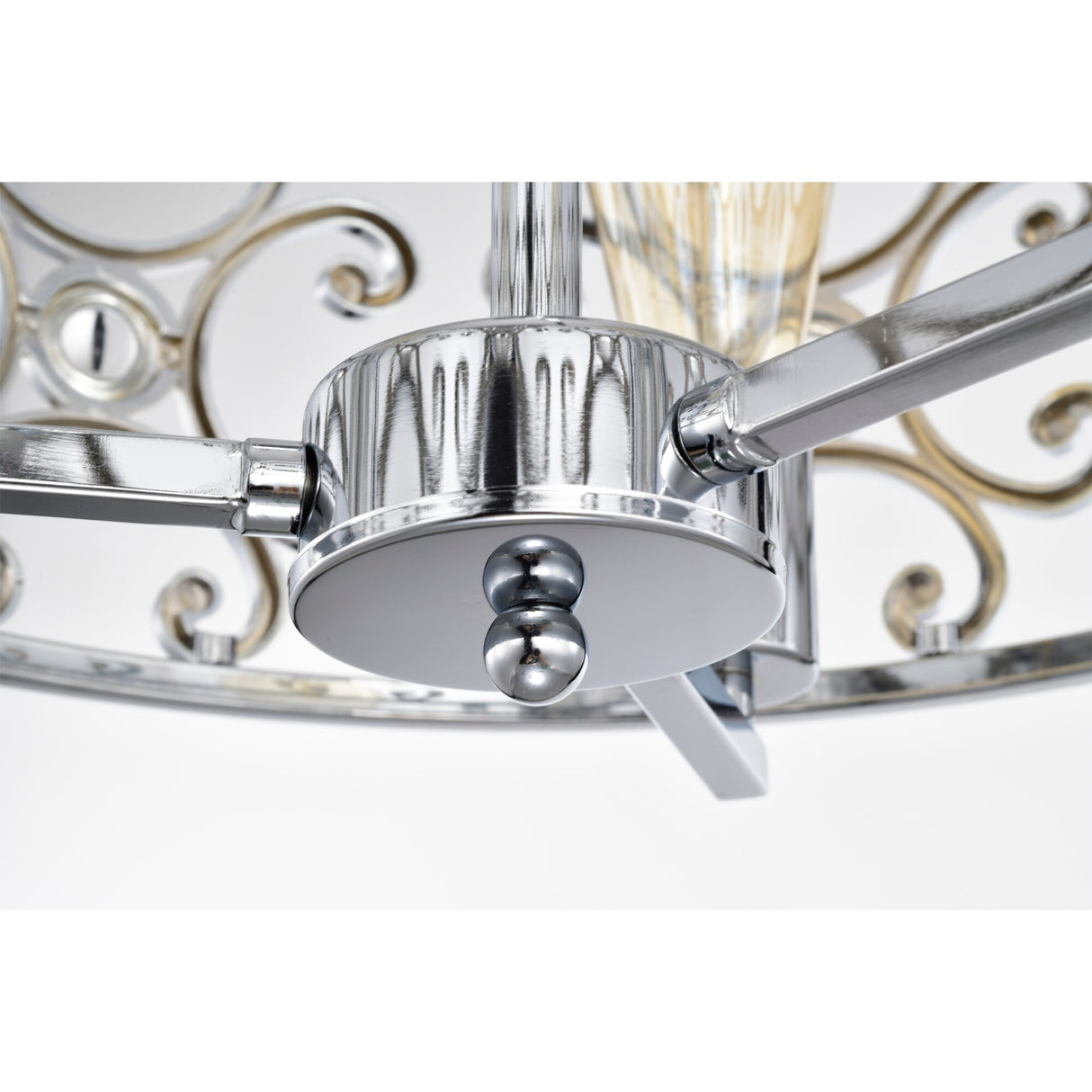 Theofy 18 Inch Glam-Modern Drum Shade Semi Flush Mount 3-Light