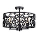 Theofy 18 Inch Glam-Modern Drum Shade Semi Flush Mount 3-Light