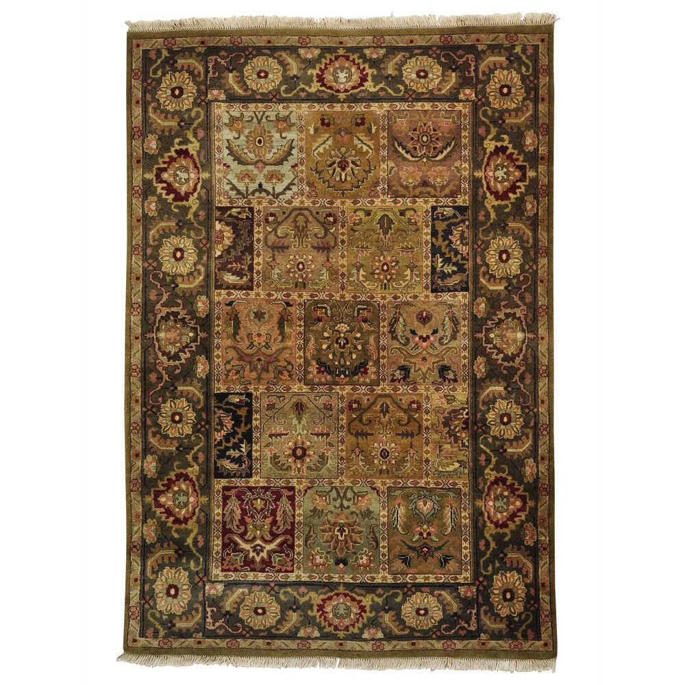 Thick and Plush Rajasthan Garden Design Handmade Rug - Multi-color